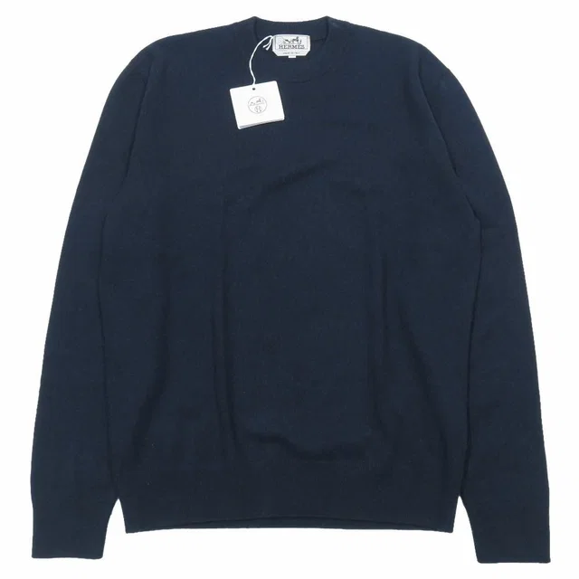 Hermès 100% Cashmere Elbow Patch Maillon Chaine D'Ancre Knit Sweater Long in Cashmere from The Reluxe