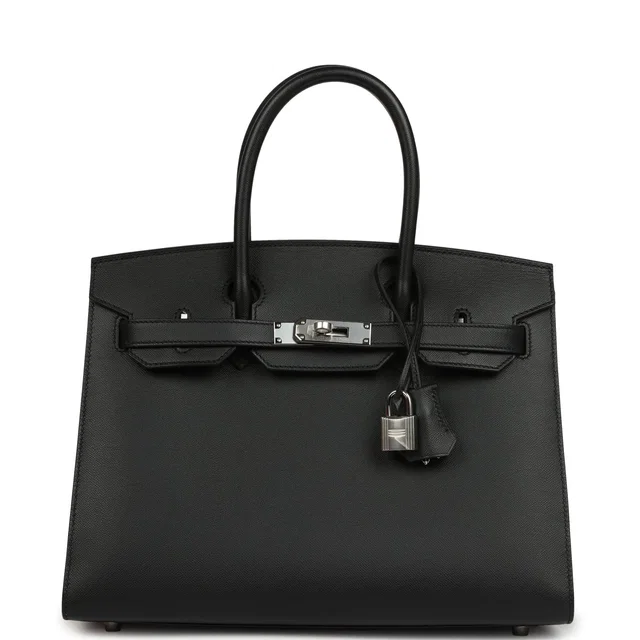 Hermès Birkin Sellier 30 Black Madame Palladium Hardware in Black Calfskin from Madison Avenue Couture