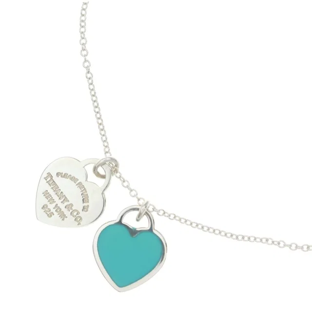 Return to Tiffany Mini Double Heart Tag Pendant Chain Necklace from The Reluxe