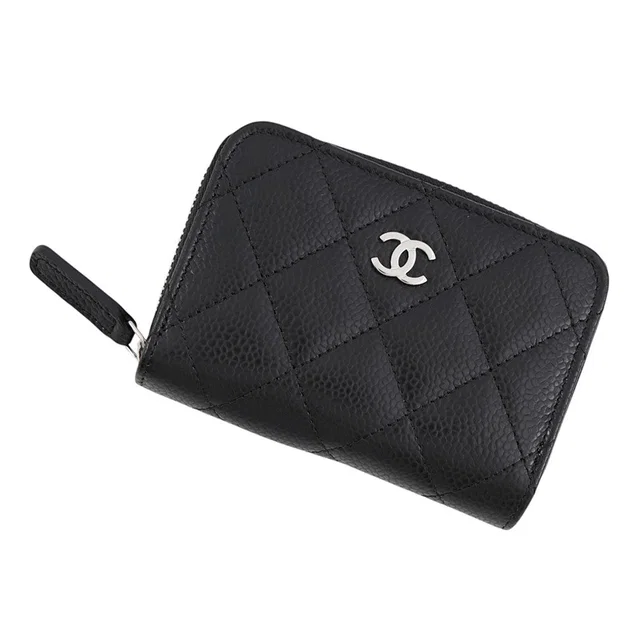 Chanel Coin purse Matelasse CC Logo Classic Zip Coin Purse BlackAP0216 Caviar Leather in Caviar leather from GALLERY RARE