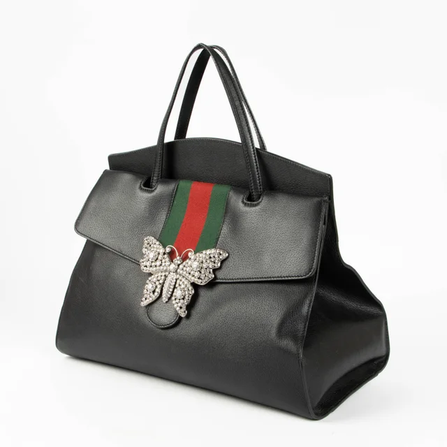 Gucci Crystal Butterfly Large Linea Totem Bag in Black from Labellov, photo 4 of 8