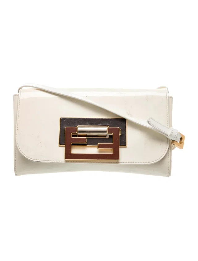 Fendi Patent Leather Crossbody Bag in white Patent leather from The RealReal