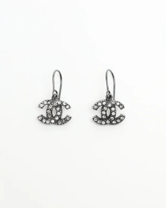 Chanel Coco Mark Rhinestone Hook Earrings from A Retro Tale, photo 2 of 3