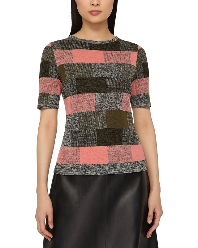 Lafayette 148 New York Petite Jacquard Crewneck 100% Cashmere Sweater, image 1 of 1 from Rue La La