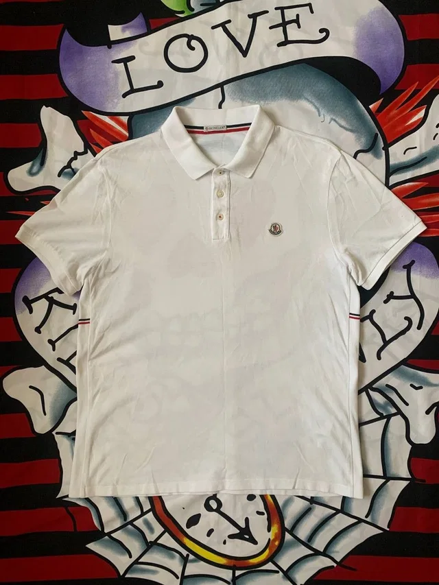 Moncler Manica Corta Polo Tshirt in white from Grailed