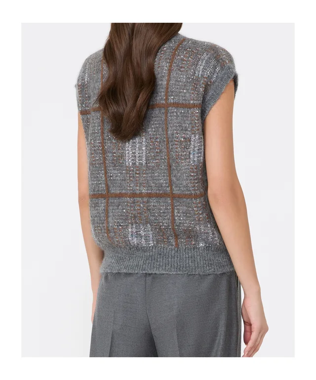 Max Mara Wool, mohair and cashmere gilet - Medium grey, photo 3 of 5 from SENSER