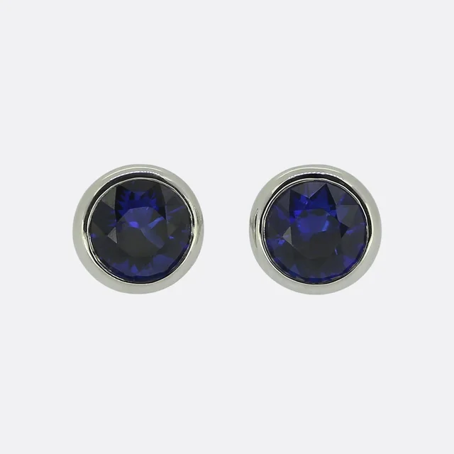 Tiffany & Co. Elsa Peretti Colour By The Yard Sapphire Stud Earrings from The Vintage Jeweller