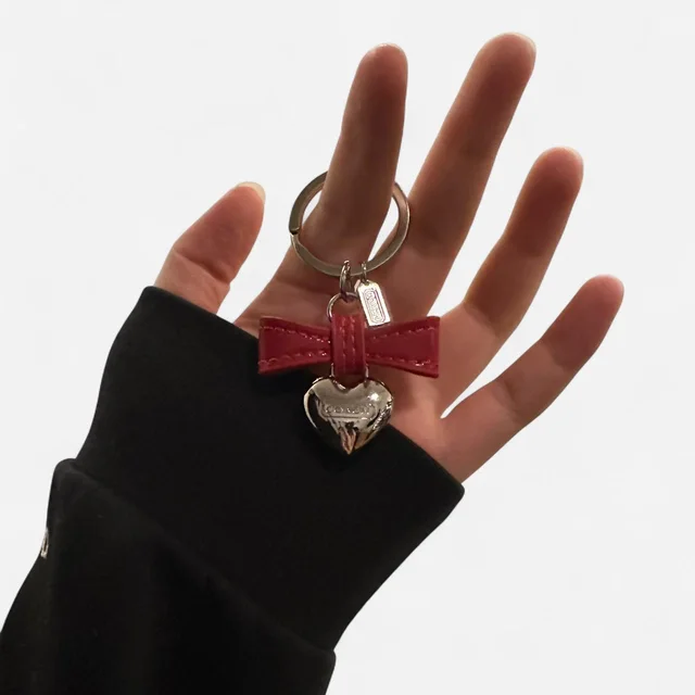 Coach Women's Necklace - Silver/Red in silver|gray|red from Depop, photo 2 of 2