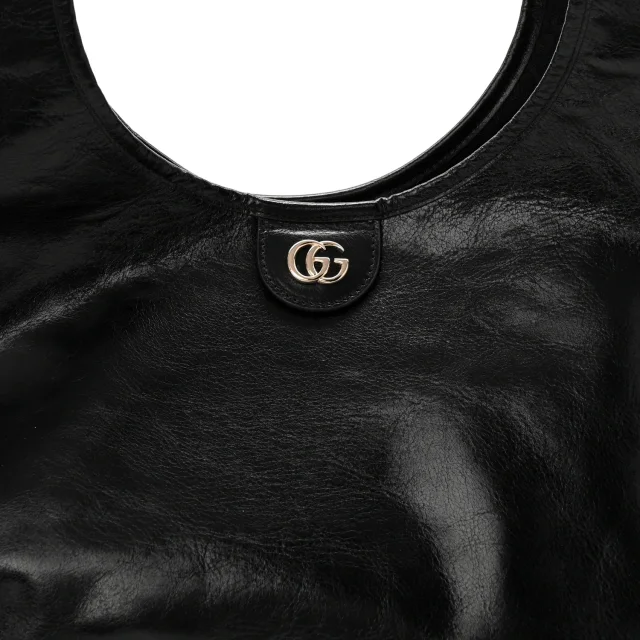 Gucci Soft Glossy Calfskin Large Giglio Tote Black in Black Calfskin from FASHIONPHILE, photo 8 of 10