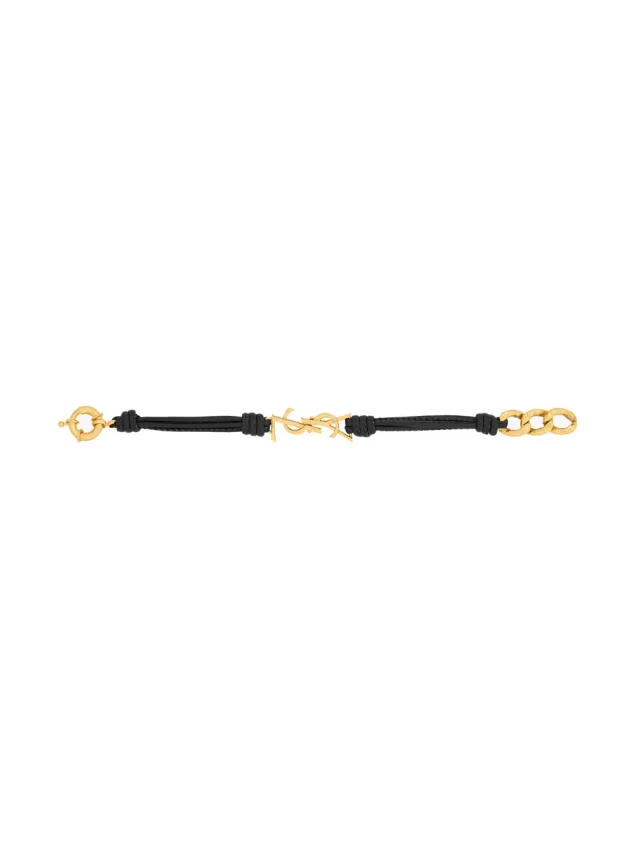 Saint Laurent Q Nappa Paris Bracelet — Metallic Leather Bracelets in Nappa leather from HEWI, photo 2 of 2
