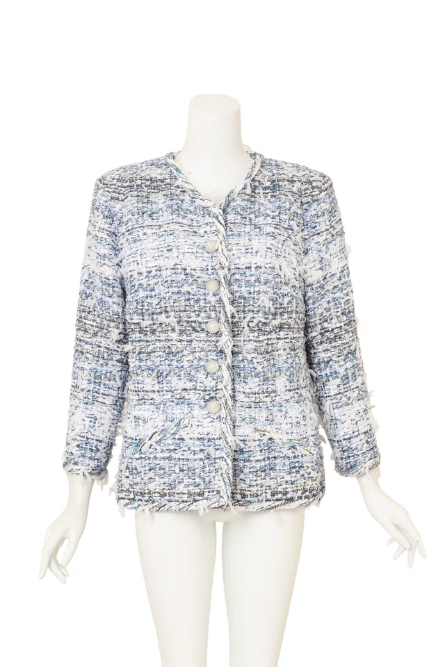 Chanel 2018 S/ Tweed Waterfall Jacket in Tweed from Recess LA