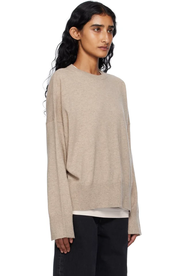Loulou de Saison Beige Anaa LDS Cashmere Sweater, photo 2 of 2 from SSENSE