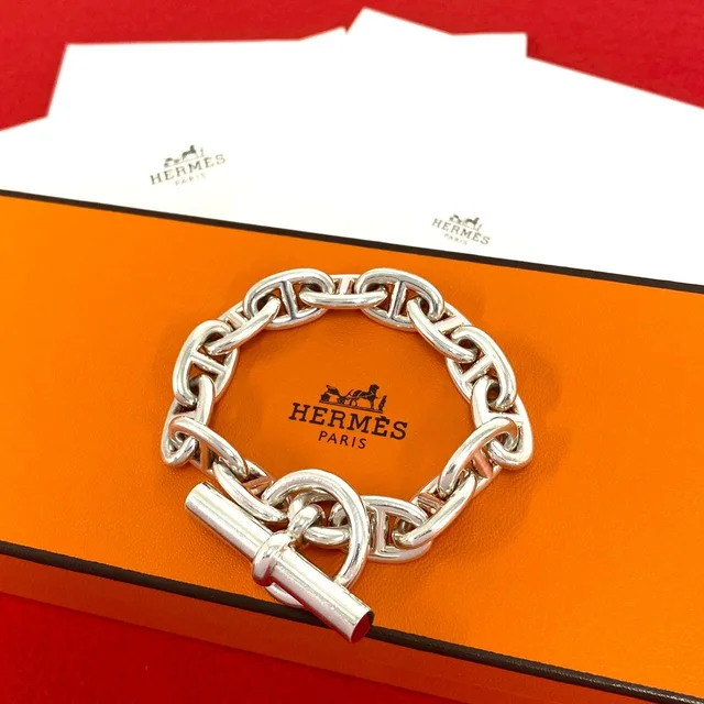 Hermès Chaine D'Ancre MM Bracelet 925 Sterling Silver in Silver from The Reluxe