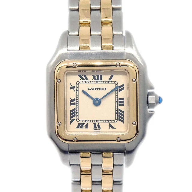 Cartier Panthere SM 2-Row Ref.1057917 Quartz Watch 18KYG SS from AMORE Vintage Tokyo
