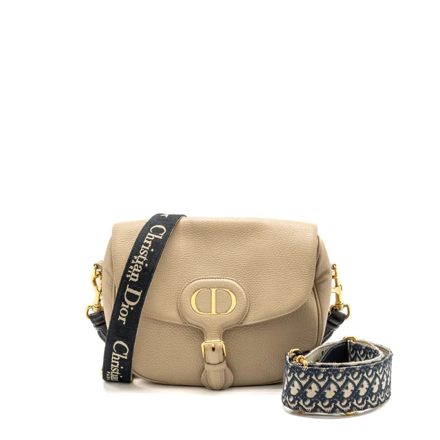 Dior Large Bobby Bag Grained Calfskin Beige GHW in Beige Caviar leather from EMIER