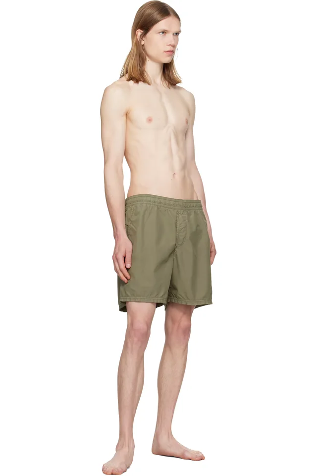 Stone Island Khaki B100B09 Brushed Nylon Swim Shorts, photo 4 of 4 from SSENSE