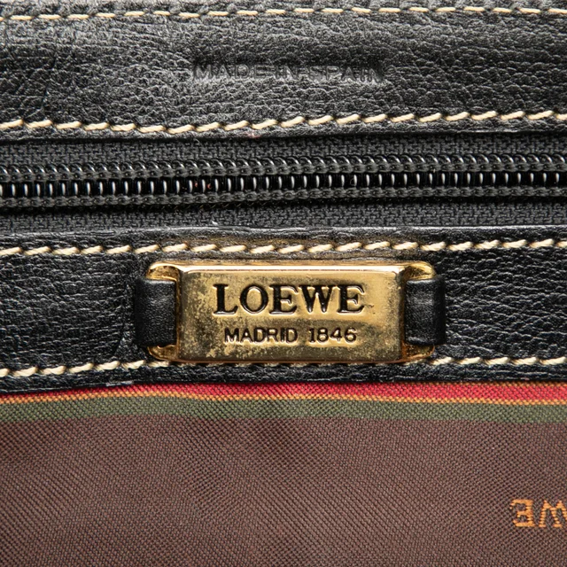 Black LOEWE Leather Velazquez Twist Satchel in Black Leather from Designer Revival, photo 2 of 2