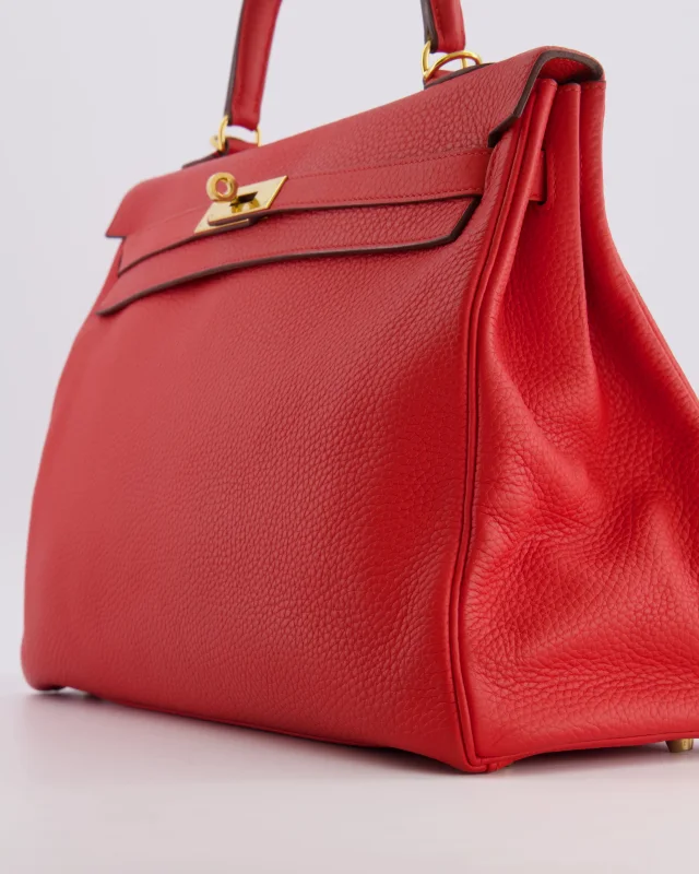 Hermès Kelly 35 Retourne Bag in Red Clemence leather from Sellier, photo 14 of 21