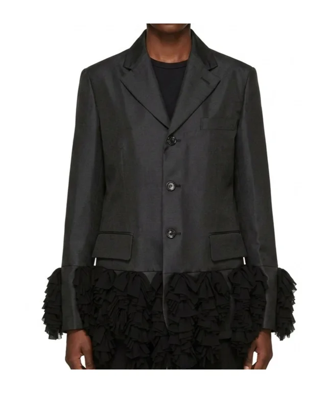 Comme Des Garcons Single-breasted ruffle-detail jacket, photo 3 of 4 from SENSER
