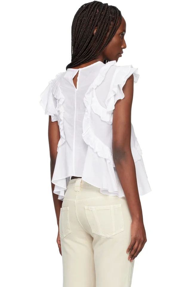 Isabel Marant Etoile White Nalou Blouse, photo 3 of 4 from SSENSE
