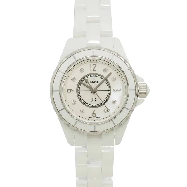Chanel 29 Watch Diamond White Shell Ceramic Quartz in White Ceramic from The Reluxe