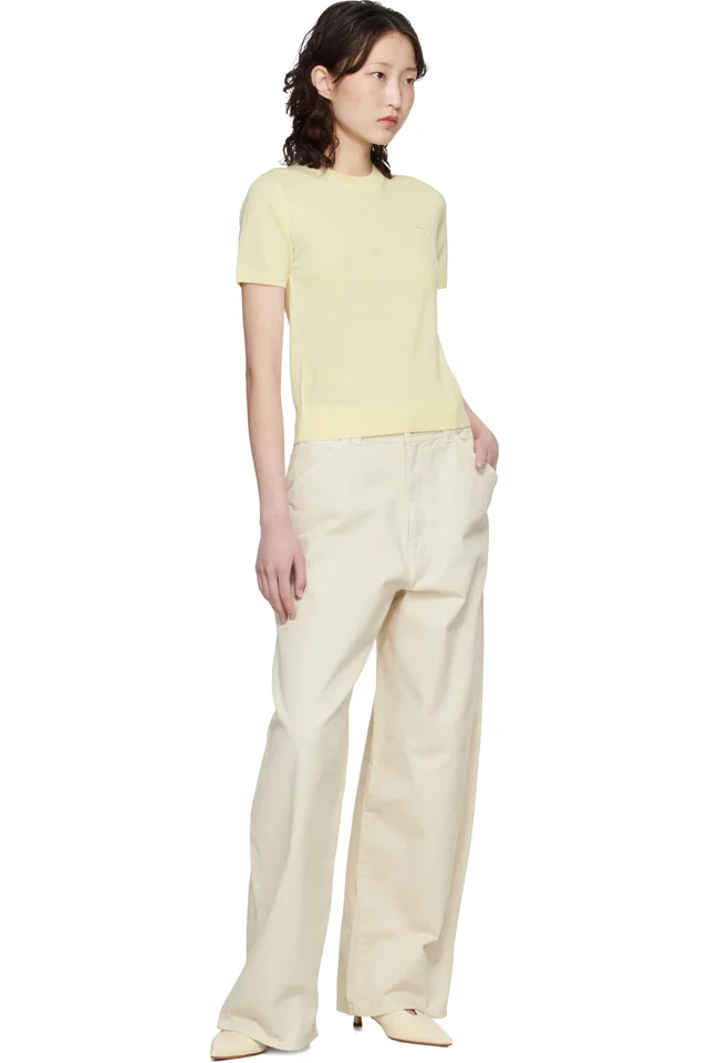 Maison Kitsuné Yellow Baby Fox Fine Merino Sweater, photo 4 of 4 from SSENSE