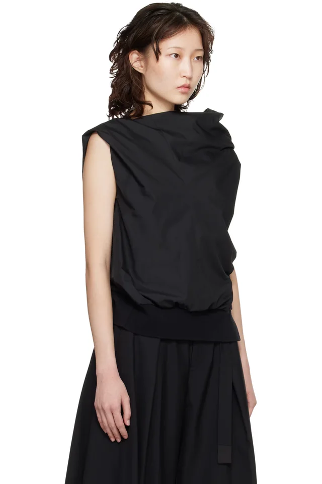 sacai Black Poplin Blouse, photo 2 of 2 from SSENSE