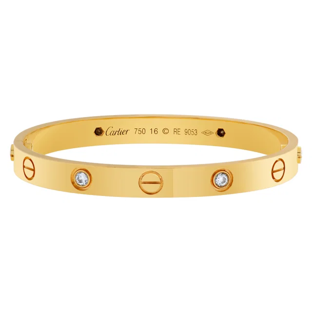 Cartier Love bracelet with 4 diamonds in 18k in Yellow Gold from Gray And Sons