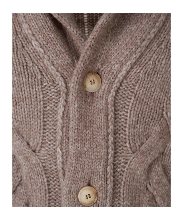 Gran Sasso Cable Knit Shawl Collar Cardigan, photo 4 of 4 from SENSER