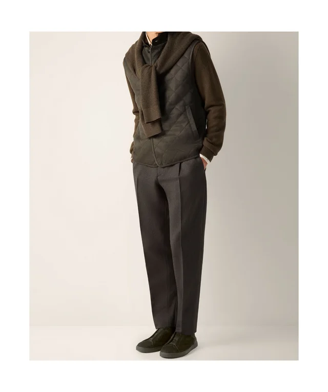 Zegna Dark Olive Green Trofeo 15milmil15 Wool Vest, photo 4 of 6 from SENSER