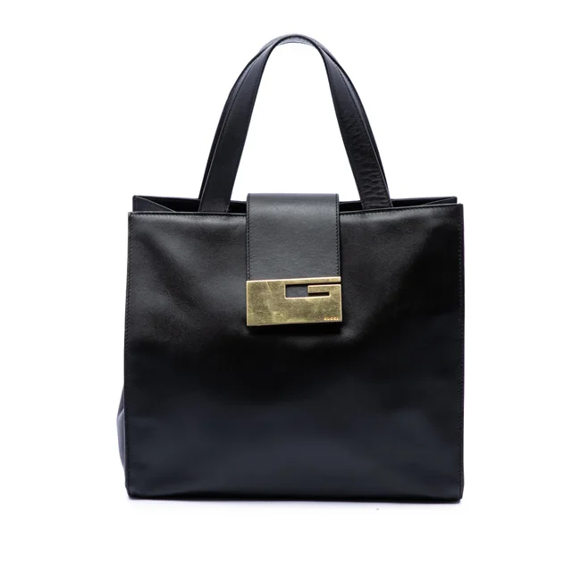 Black Gucci Calfskin Handbag in Black Calfskin from Designer Revival