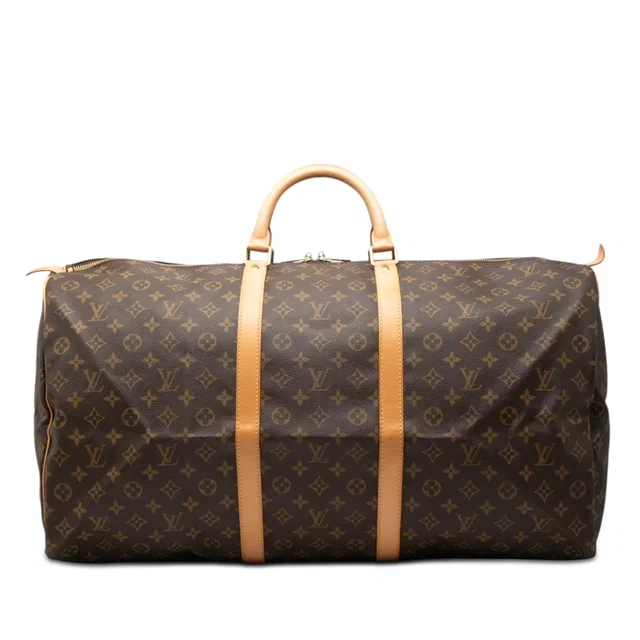 Brown Louis Vuitton Monogram Keepall 60 Travel Bag in Brown Coated canvas from Designer Revival