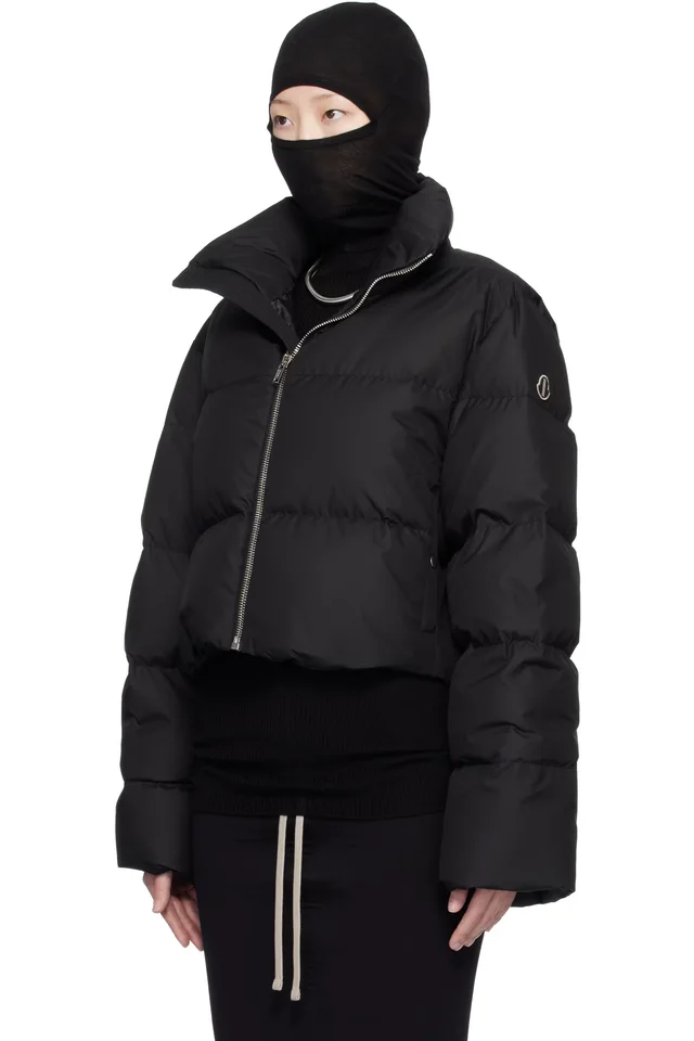 Moncler + Rick Owens Black Cropped Cyclopic Down Jacket, photo 4 of 5 from SSENSE
