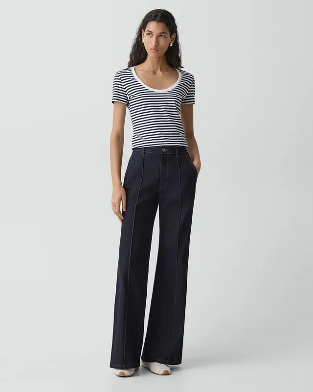 Theory Scoop Neck Tee in Jersey Stripe, photo 6 of 6 from Theory