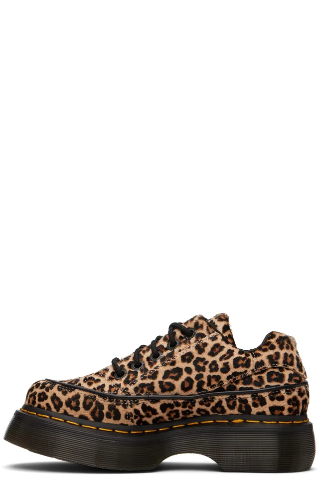 Dr. Martens Tan Buzz 5-Eye Leopard Derbys, photo 3 of 5 from SSENSE