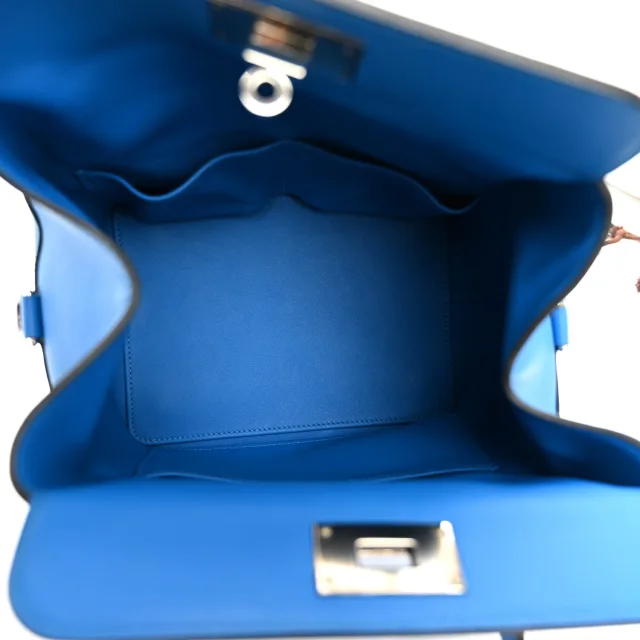 Hermès Swift Toolbox 20 Bleu Hydra in Blue Swift leather from FASHIONPHILE, photo 5 of 10