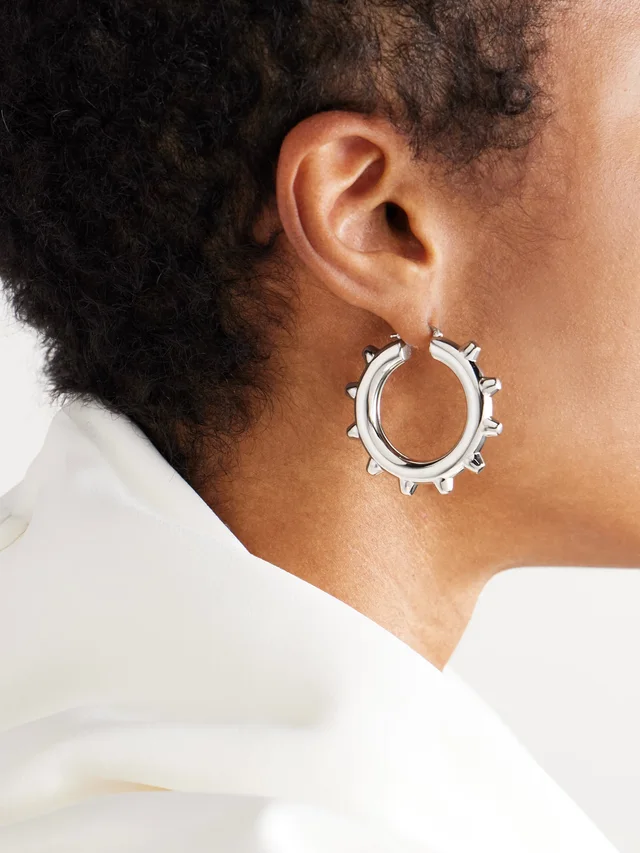 JIL SANDER Silver-tone hoop earrings in Metallic, photo 2 of 2 from NET-A-PORTER (Canada)
