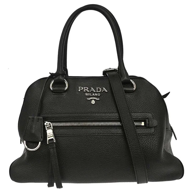Prada Black Leather 2way Shoulder Handbag in Black Leather from AMORE Vintage Tokyo