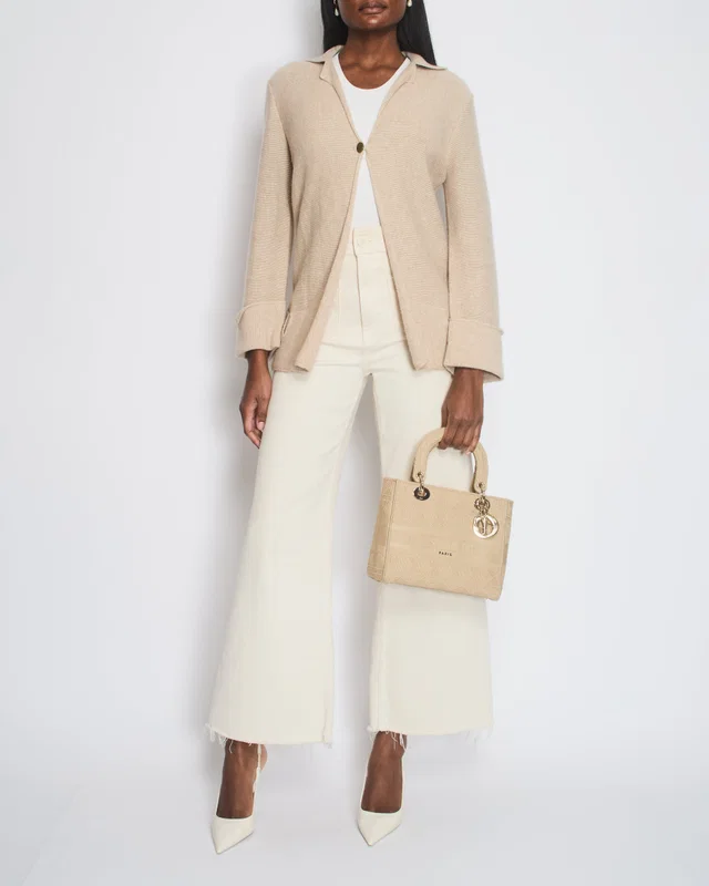 Chanel 99/A Beige Cashmere Long Sleeve Cardigan Size FR 40 (UK 12) in Beige Cashmere from Sellier