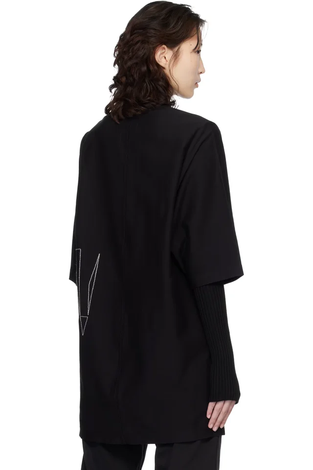 Moncler + Rick Owens Black Jumbo SS T-shirt, photo 3 of 5 from SSENSE
