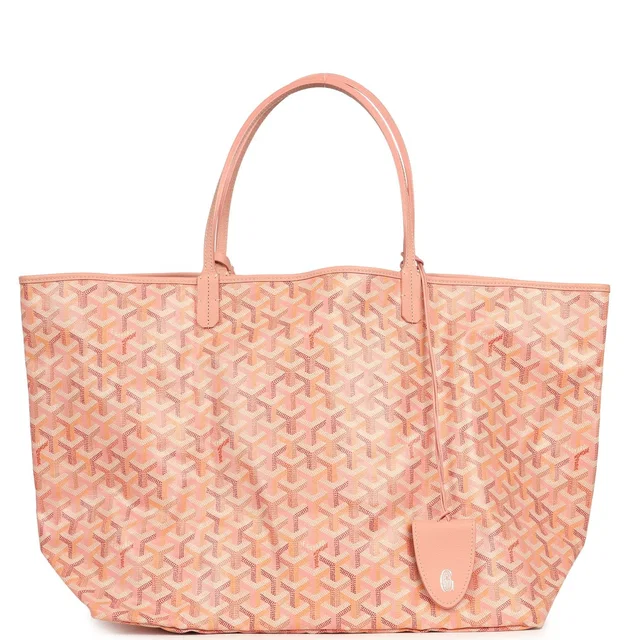 Goyard Goyardine Powder Pink Saint Louis GM Tote Palladium Hardware in Pink Calfskin from Madison Avenue Couture