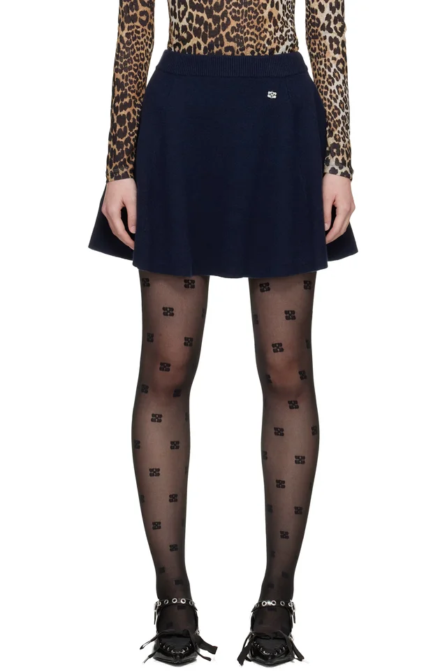 Navy Cashmere Wool Miniskirt, image 1 of 1 from SSENSE