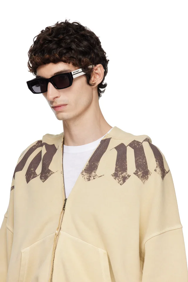 Palm Angels Black & White Moss Sunglasses, photo 4 of 4 from SSENSE