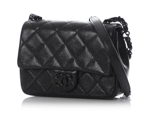 Chanel Mini Black Quilted Shiny Caviar Incognito Flap in Black Caviar leather from Ann's Fabulous Finds, photo 3 of 10