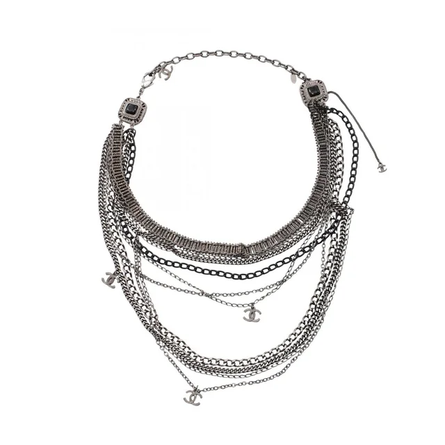 Chanel Necklace CC Logo 10 Rows Stainless Steel from The Reluxe