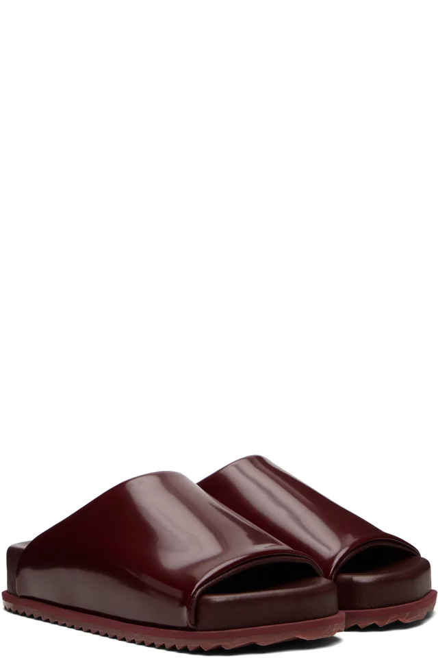 YUME YUME Burgundy Finn Slides, photo 4 of 5 from SSENSE