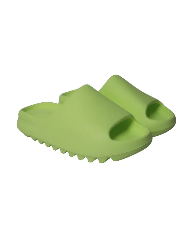 Adidas Yeezy Slides in Glow Green Plastic in green, photo 3 of 6 from ShopSimon