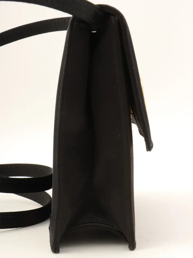 Celine Rhinestone double-circle logo mini shoulder bag Black from VINTAGE QOO TOKYO, photo 3 of 14