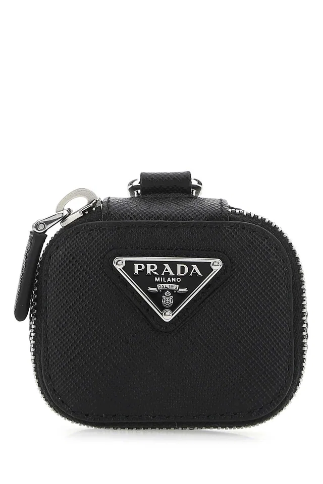 Prada Saffiano Leather Card Case — Black Vitello Cases in Black Saffiano leather from HEWI