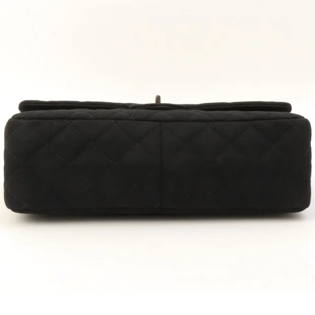 Chanel Around 2009 cotton double flap 2.55 chain shoulder bag Black from VINTAGE QOO TOKYO, photo 10 of 14